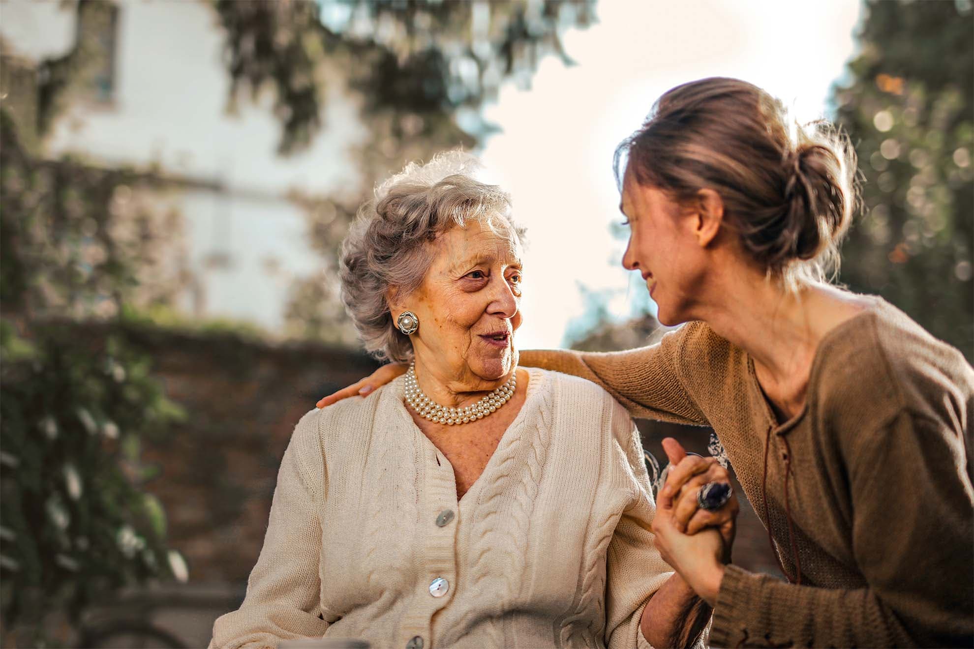 Older lady with younger relative