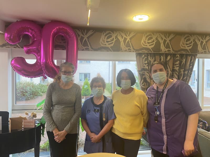 Staff and residents at Rubislaw Care Home Aberdeen