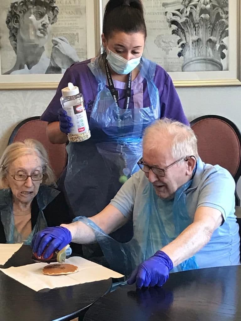 Pancake day at Rubislaw Care Home Aberdeen