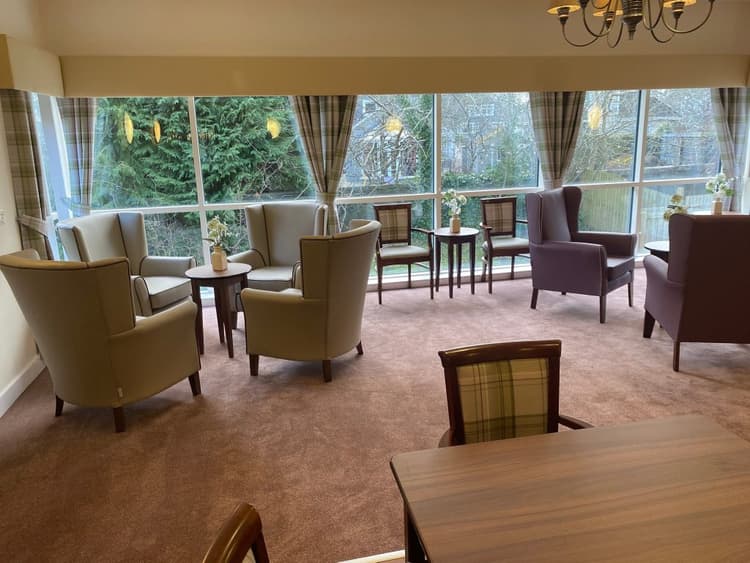 Refurbished lounge at Rubislaw Care Home Aberdeen
