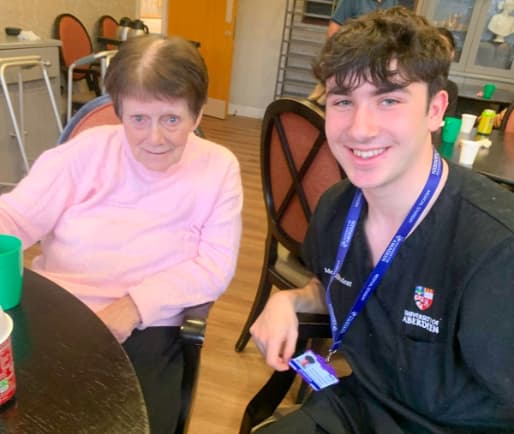 Intergenerational visit at Rubislaw Park Care Home