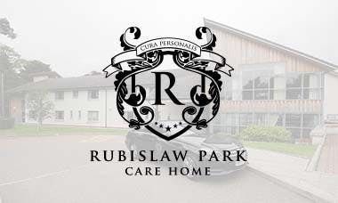 Rubislaw Park Care Home Logo With Grounds Behind