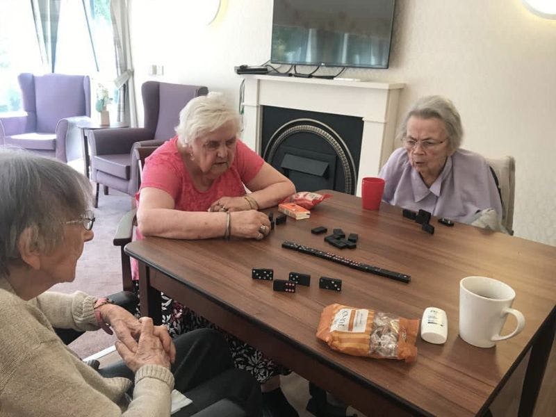 Residents Playing Dominoes